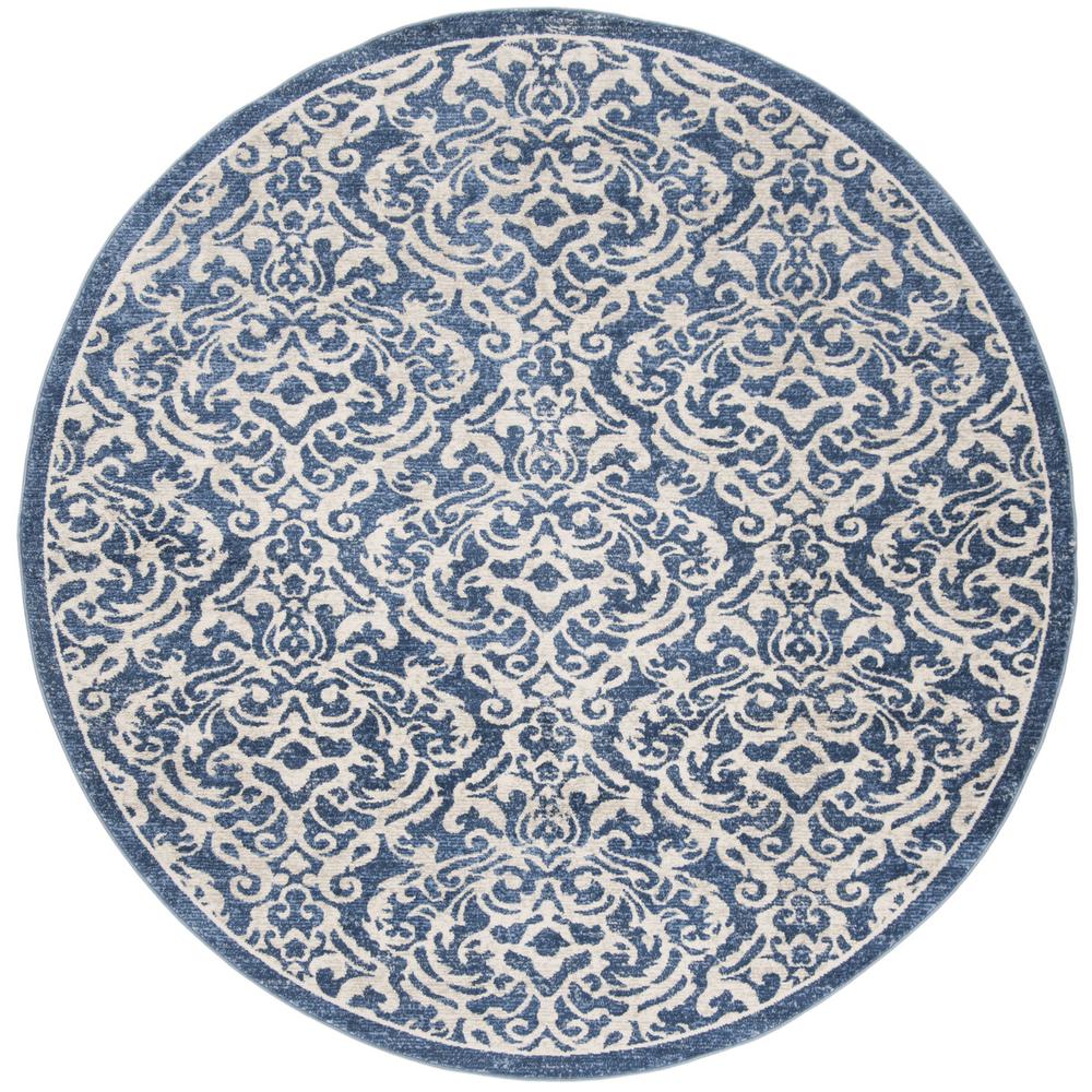 BRENTWOOD, NAVY / CREME, 6'-7" X 6'-7" Round, Area Rug, BNT810N-7R. Picture 1