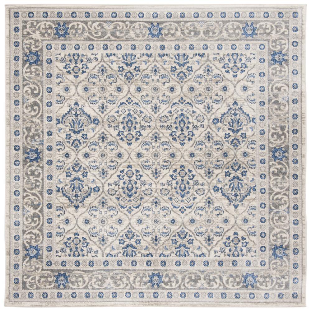 BRENTWOOD, LIGHT GREY / BLUE, 6'-7" X 6'-7" Square, Area Rug, BNT870G-7SQ. Picture 1