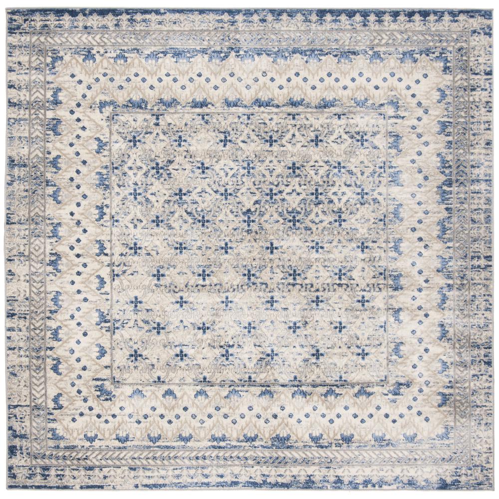 BRENTWOOD, LIGHT GREY / BLUE, 6'-7" X 6'-7" Square, Area Rug, BNT899G-7SQ. Picture 1