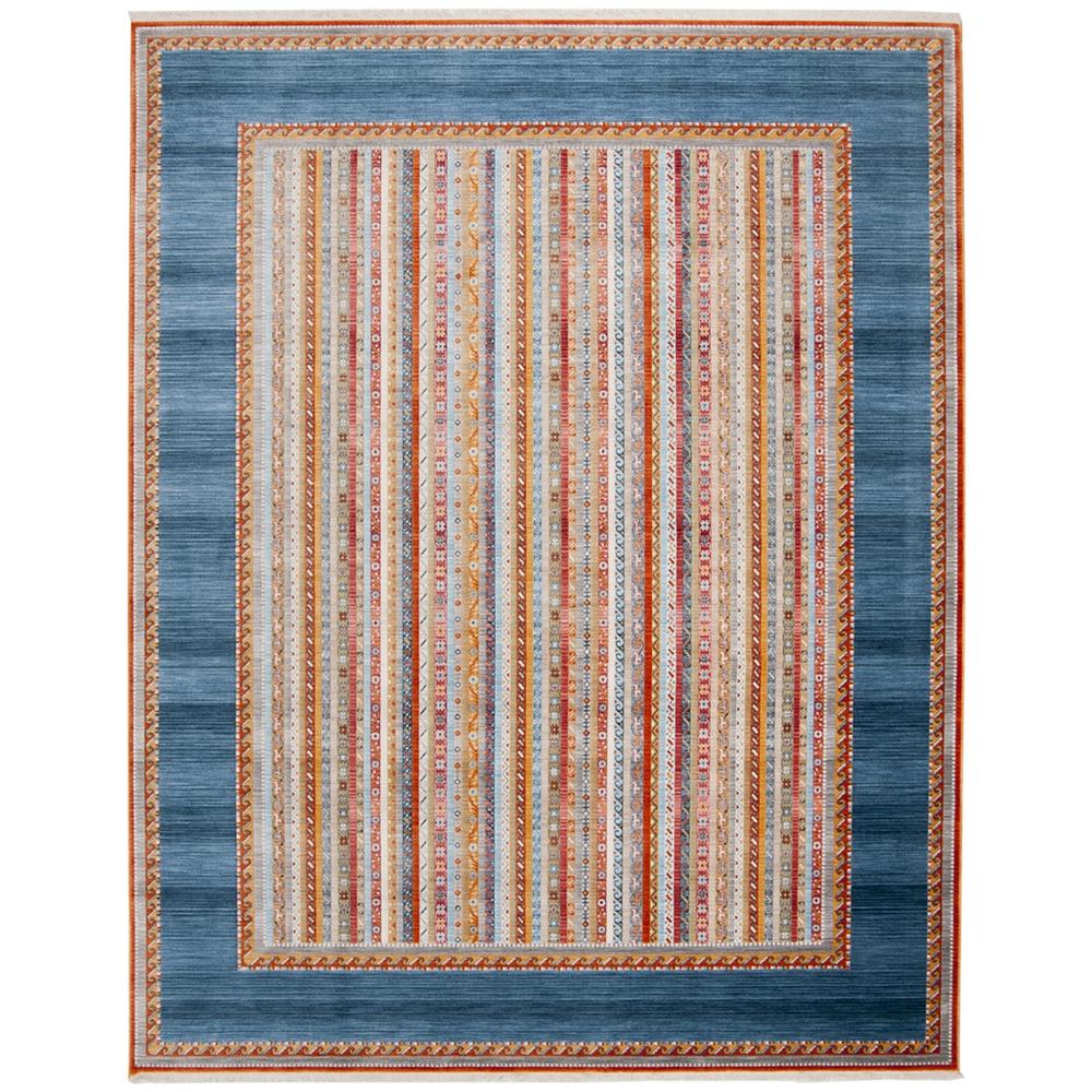 BOKHARA, BLUE / ORANGE, 8' X 10', Area Rug. Picture 1