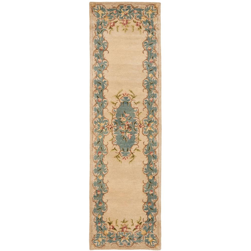 BERGAMA, IVORY / LIGHT BLUE, 2'-3" X 10', Area Rug. Picture 1