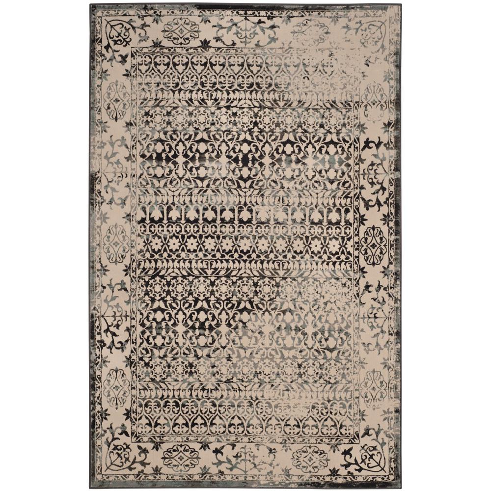 BRILLIANCE, CREAM / DARK GREY, 5'-1" X 7'-6", Area Rug. Picture 1