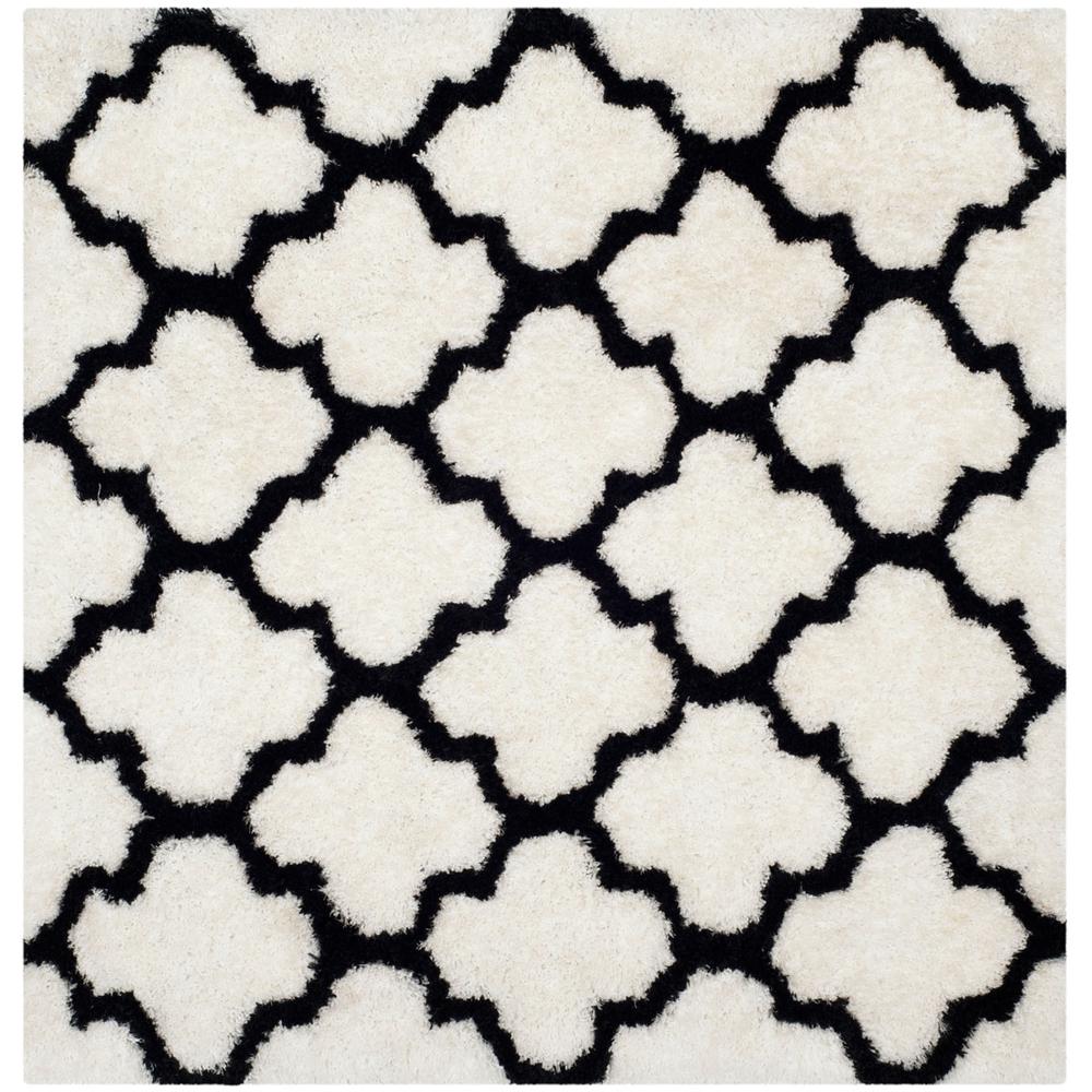 SG-BSG-Barcelona Shag, IVORY / BLACK, 5' X 5' Square, Area Rug, BSG319C-5SQ. Picture 1