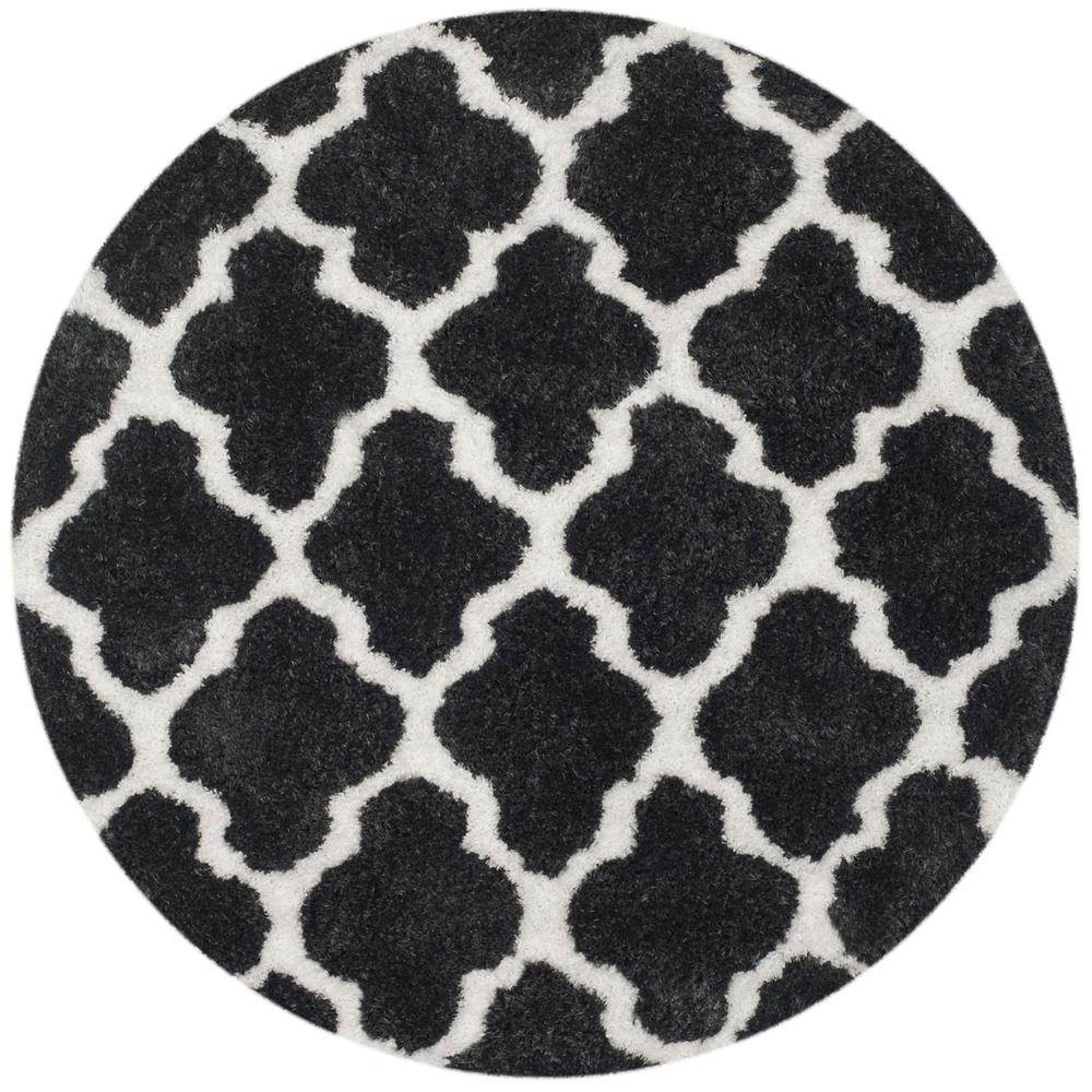 SG-BSG-Barcelona Shag, GRAPHITE / IVORY, 5' X 5' Round, Area Rug, BSG319D-5R. Picture 1