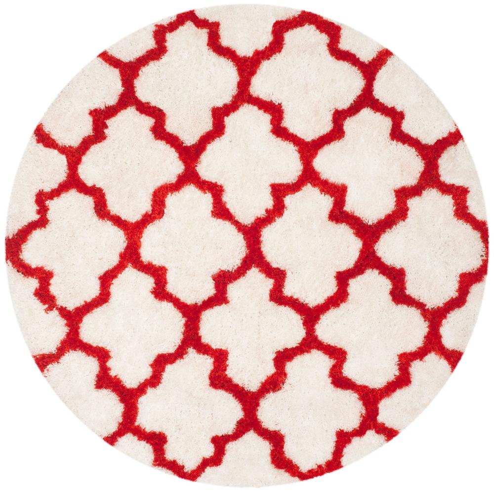 SG-BSG-Barcelona Shag, IVORY / RUST, 5' X 5' Round, Area Rug, BSG319E-5R. Picture 1