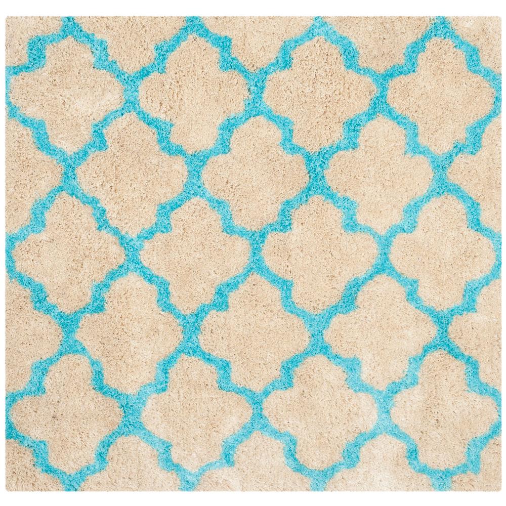 SG-BSG-Barcelona Shag, CREAM / BLUE, 5' X 5' Square, Area Rug. Picture 1