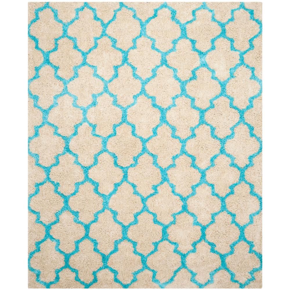 SG-BSG-Barcelona Shag, CREAM / BLUE, 8' X 10', Area Rug. Picture 1