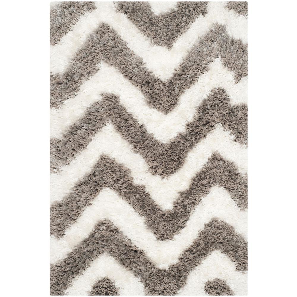 SG-BSG-Barcelona Shag, IVORY / SILVER, 2' X 3', Area Rug, BSG320A-2. Picture 1