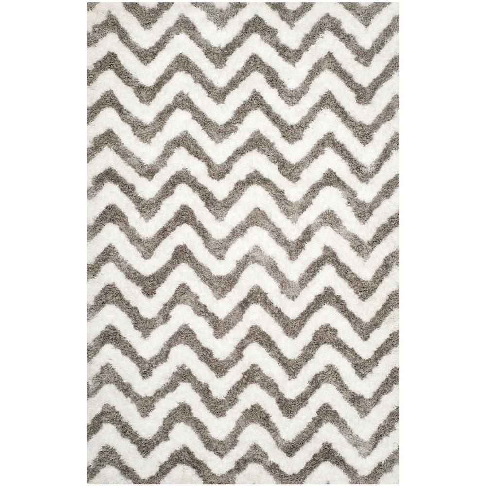 SG-BSG-Barcelona Shag, IVORY / SILVER, 5' X 8', Area Rug, BSG320A-5. Picture 1