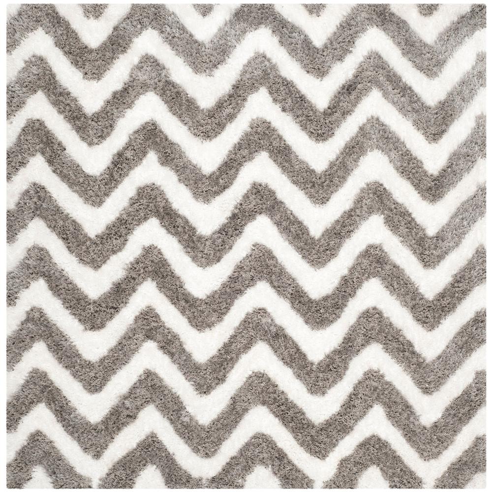 SG-BSG-Barcelona Shag, IVORY / SILVER, 5' X 5' Square, Area Rug, BSG320A-5SQ. Picture 1