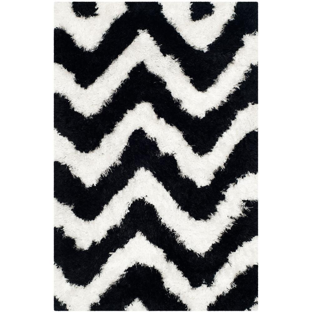 SG-BSG-Barcelona Shag, IVORY / BLACK, 2' X 3', Area Rug, BSG320C-2. Picture 1