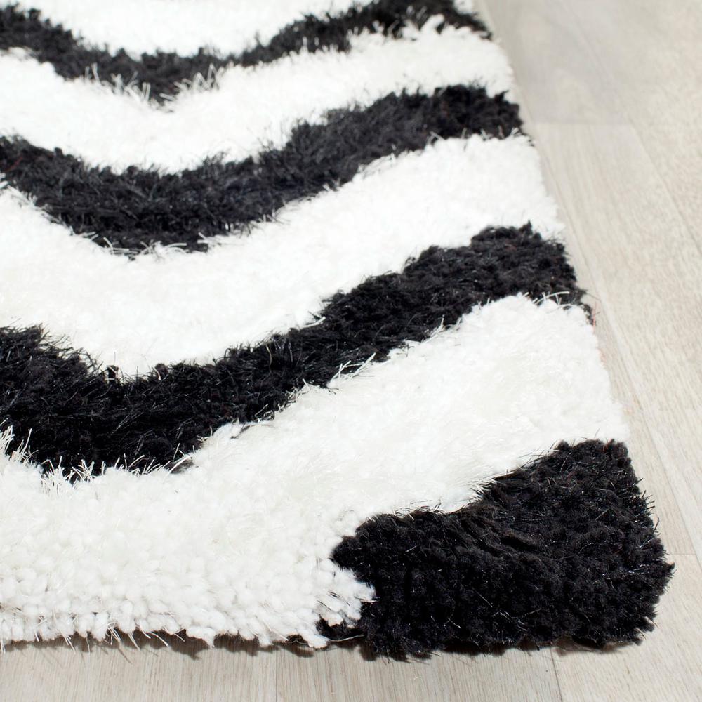 SG-BSG-Barcelona Shag, IVORY / BLACK, 6' X 9', Area Rug, BSG320C-6. Picture 1
