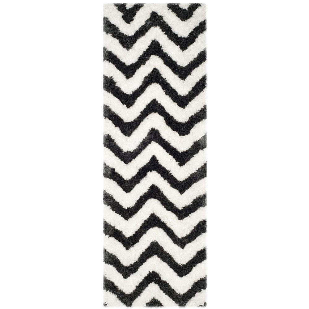 SG-BSG-Barcelona Shag, GRAPHITE / IVORY, 2'-3" X 7', Area Rug, BSG320D-27. Picture 1