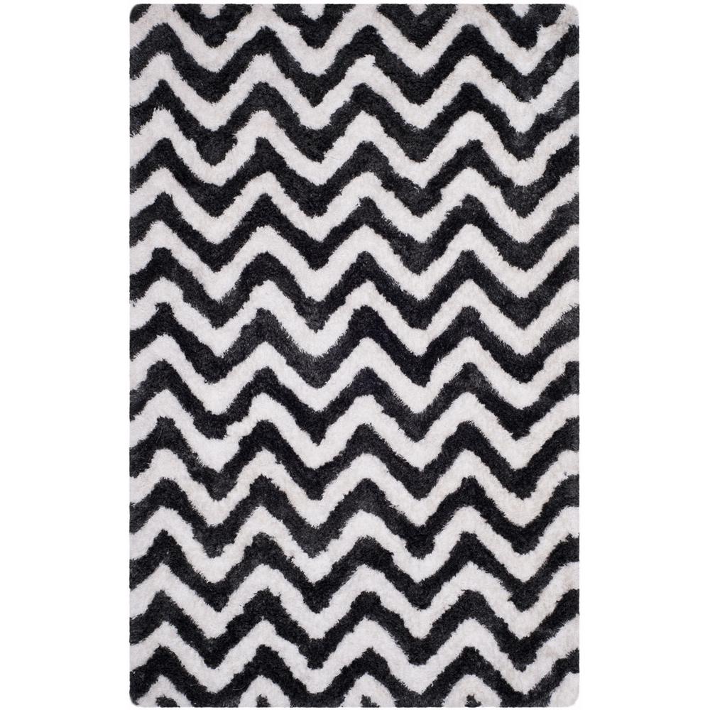 SG-BSG-Barcelona Shag, GRAPHITE / IVORY, 6' X 9', Area Rug. Picture 1