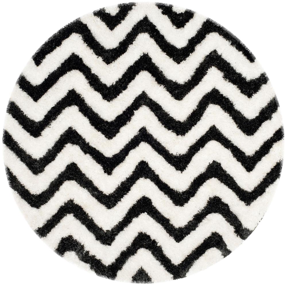 SG-BSG-Barcelona Shag, GRAPHITE / IVORY, 5' X 5' Round, Area Rug, BSG320D-5R. Picture 1