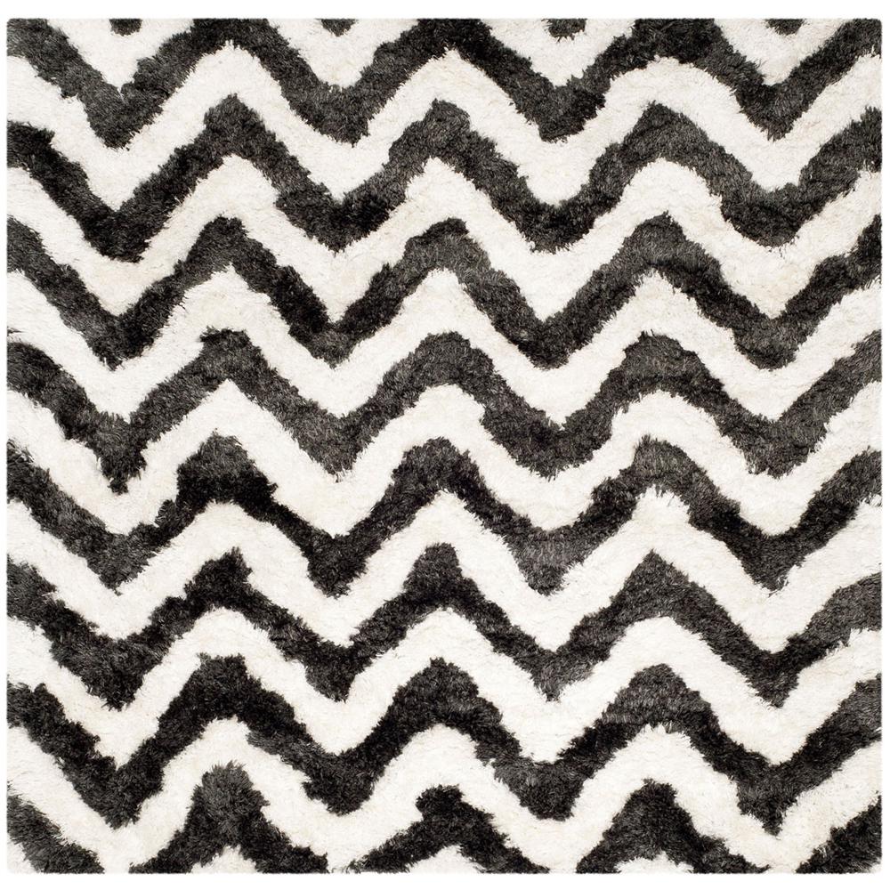 SG-BSG-Barcelona Shag, GRAPHITE / IVORY, 5' X 5' Square, Area Rug, BSG320D-5SQ. Picture 1
