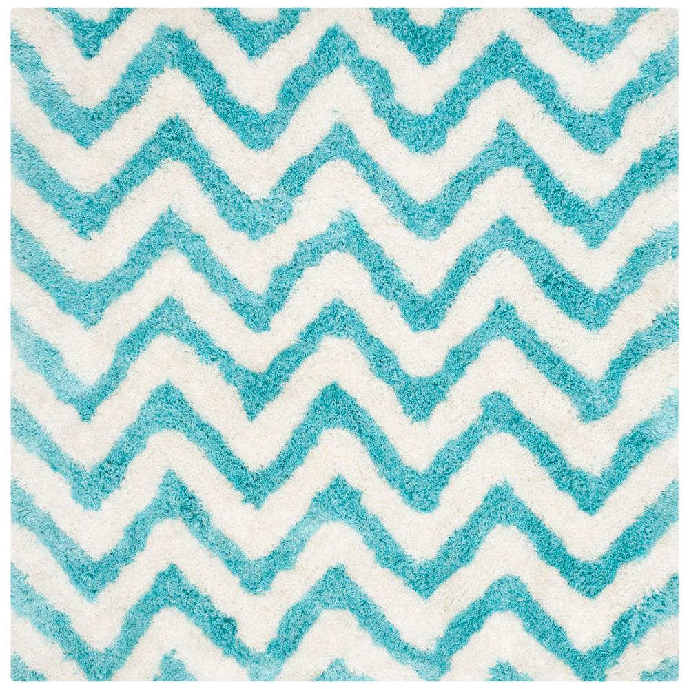 SG-BSG-Barcelona Shag, IVORY / BLUE, 5' X 5' Square, Area Rug. Picture 1