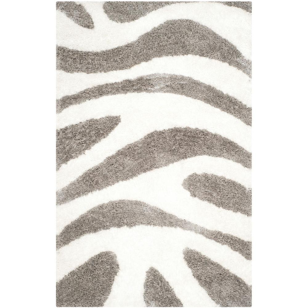 SG-BSG-Barcelona Shag, IVORY / SILVER, 5' X 8', Area Rug, BSG321A-5. Picture 1