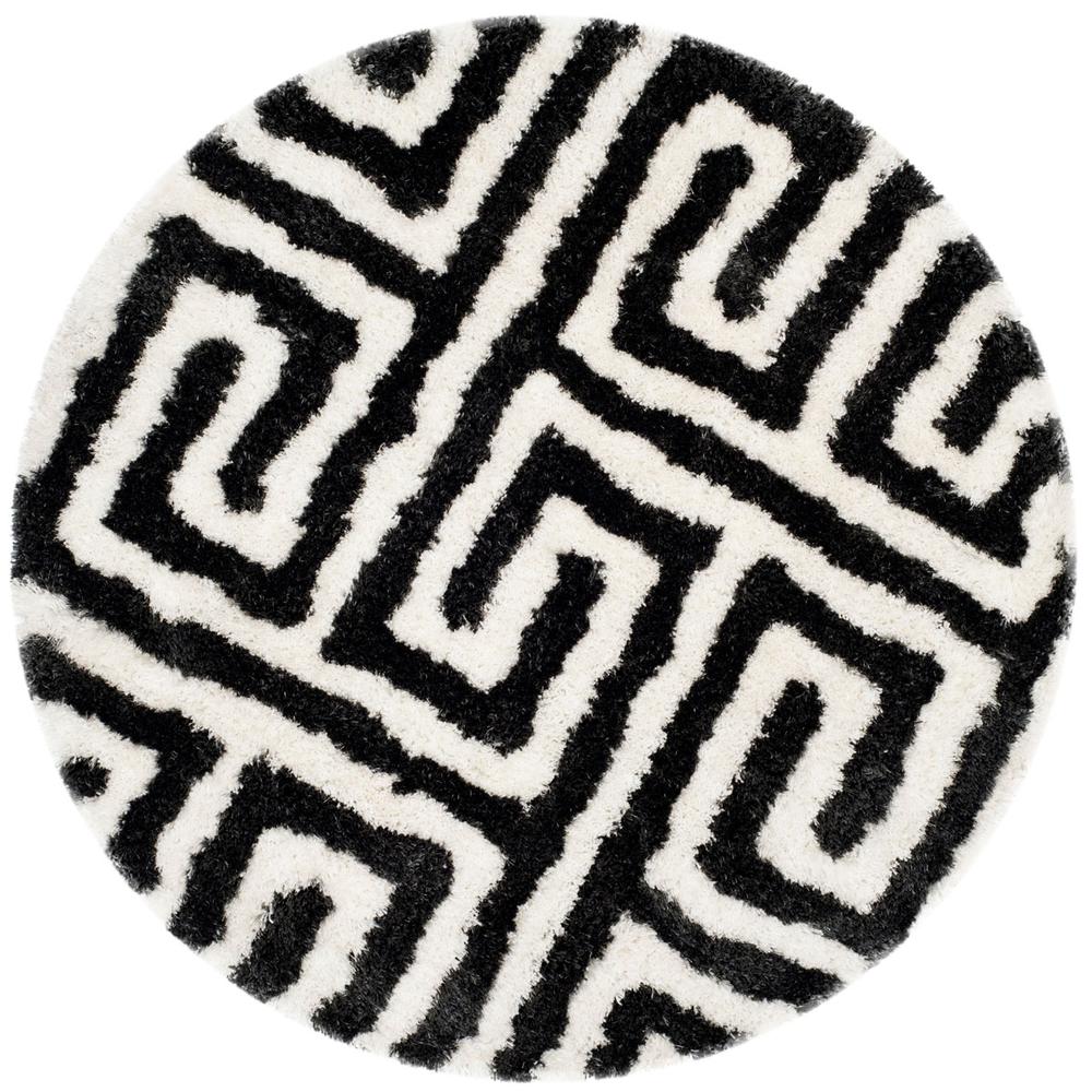 SG-BSG-Barcelona Shag, GRAPHITE / IVORY, 5' X 5' Round, Area Rug, BSG323D-5R. Picture 1