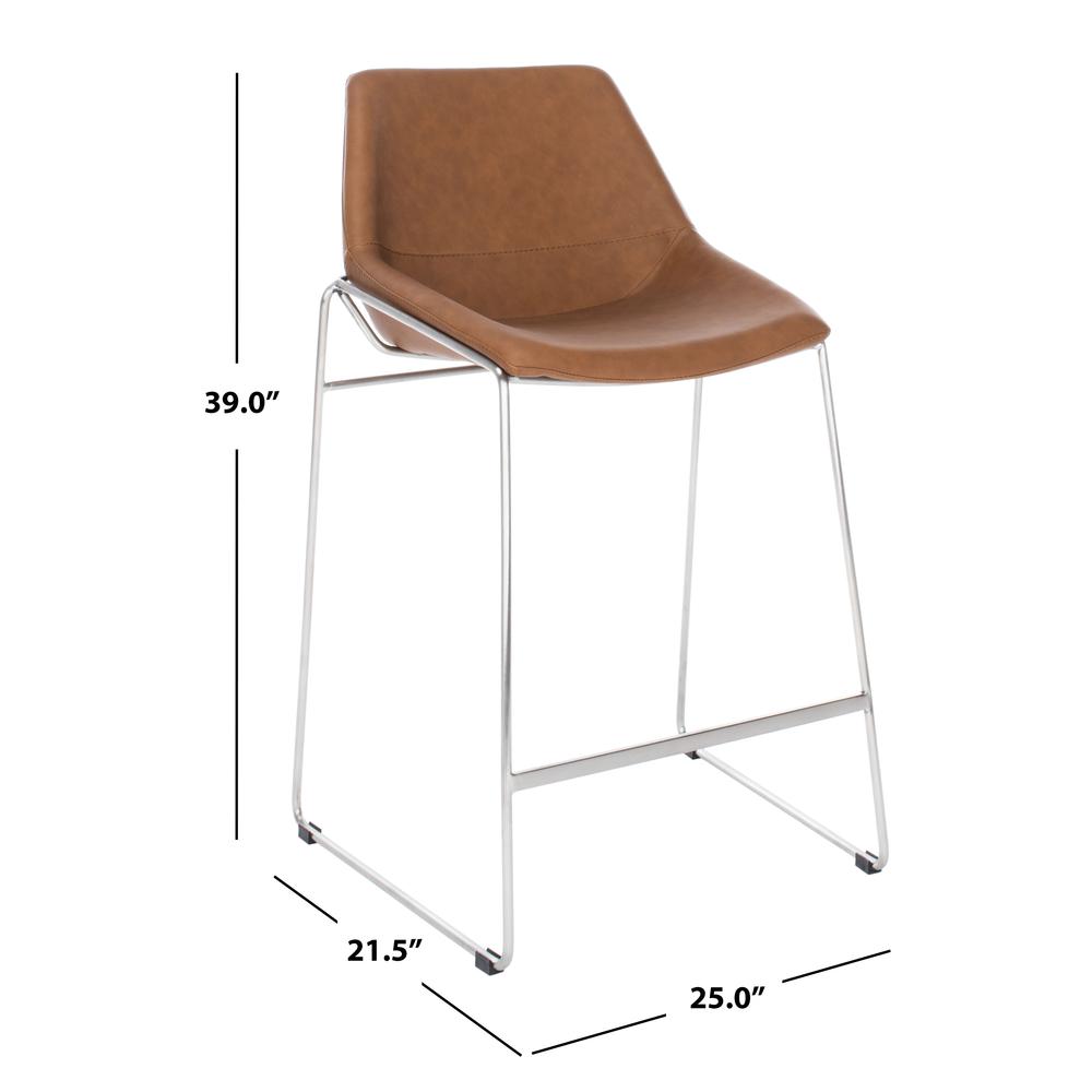 Alexis Mid Century Counter Stool, Matte Cigar Brown. Picture 6