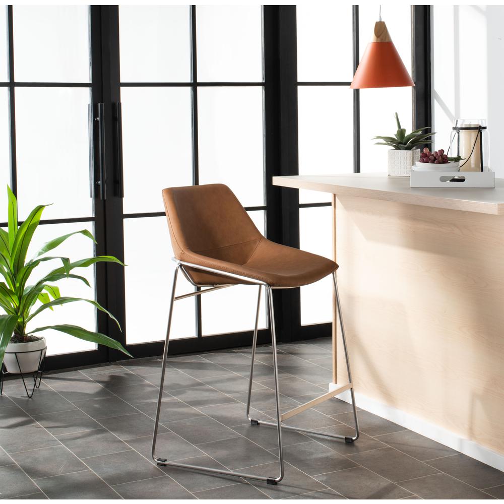 Alexis Mid Century Counter Stool, Matte Cigar Brown. Picture 9