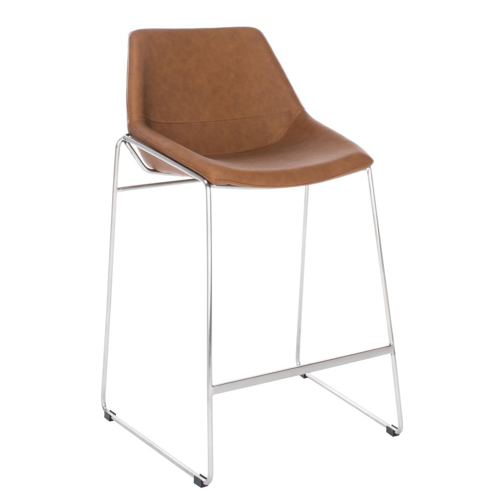 Alexis Mid Century Counter Stool, Matte Cigar Brown. Picture 10