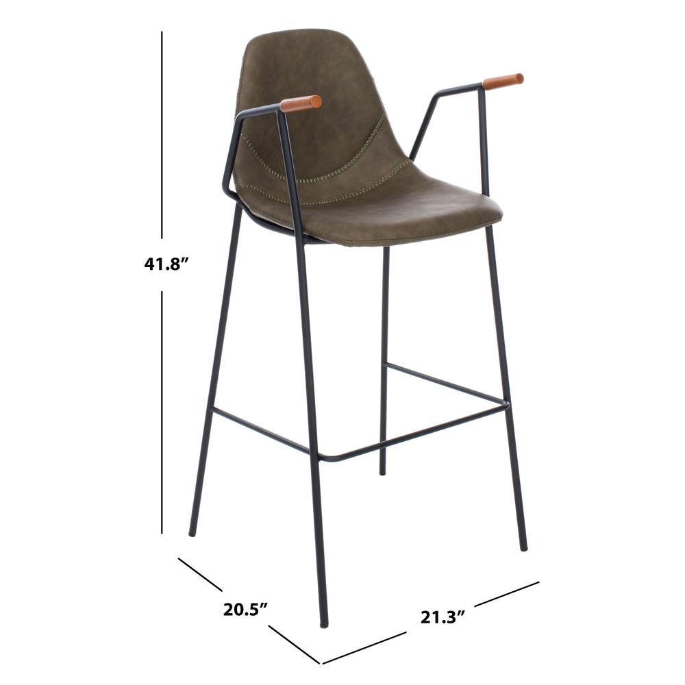 Tanner Mid Century Barstool, Olive. Picture 6