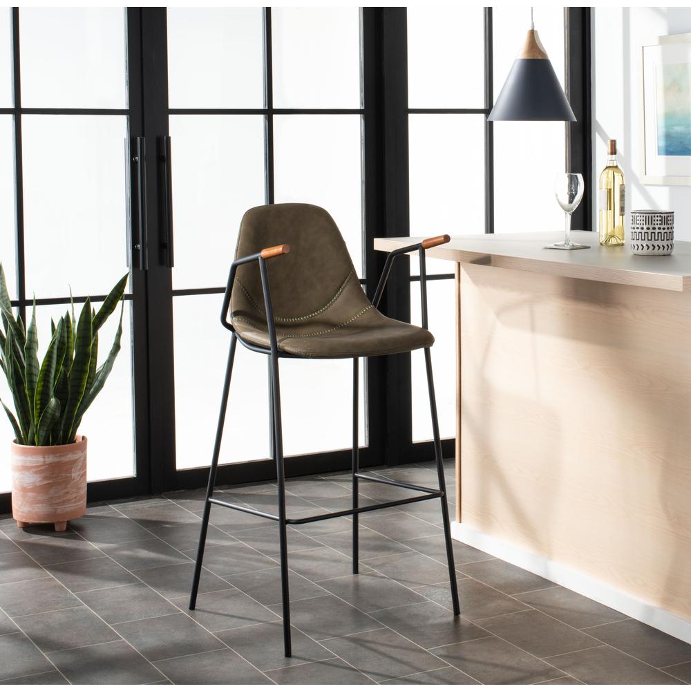 Tanner Mid Century Barstool, Olive. Picture 9