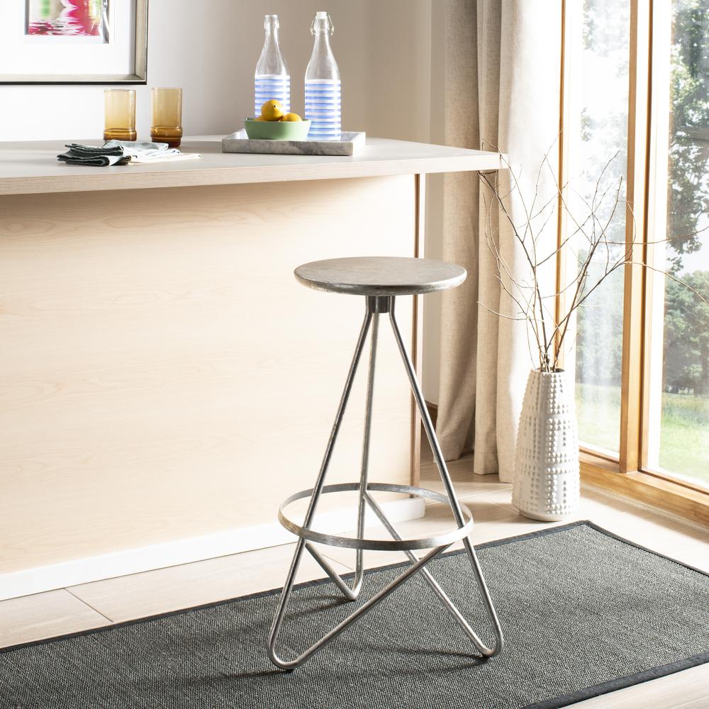 Galexia Bar Stool, Silver Leaf. Picture 6