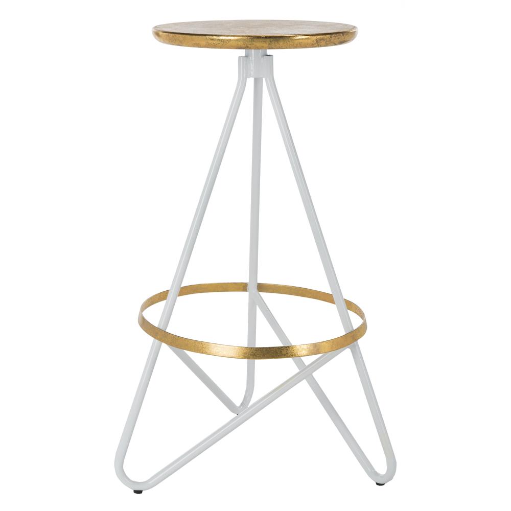 Galexia Bar Stool, White/Gold Top. Picture 1
