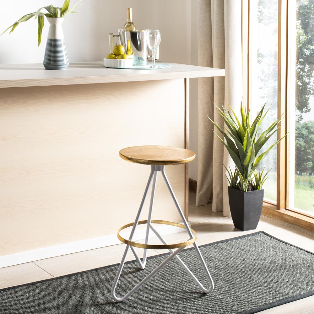 Galexia Counter Stool, White/Gold Top. Picture 5