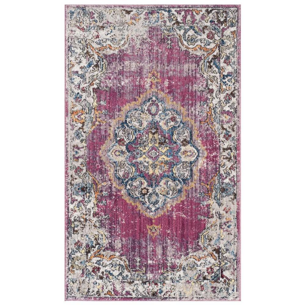 BRISTOL, FUCHSIA / LIGHT GREY, 3' X 5', Area Rug. Picture 1