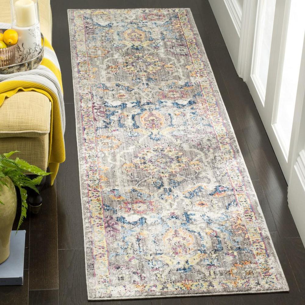 BRISTOL, GREY / BLUE, 2'-3" X 10', Area Rug. Picture 1
