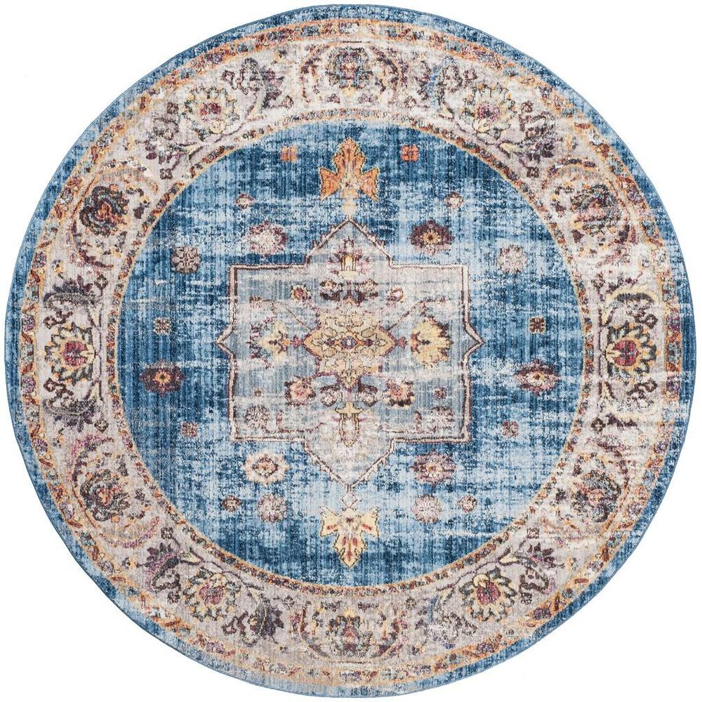 BRISTOL, BLUE / IVORY, 7' X 7' Round, Area Rug, BTL349C-7R. Picture 1