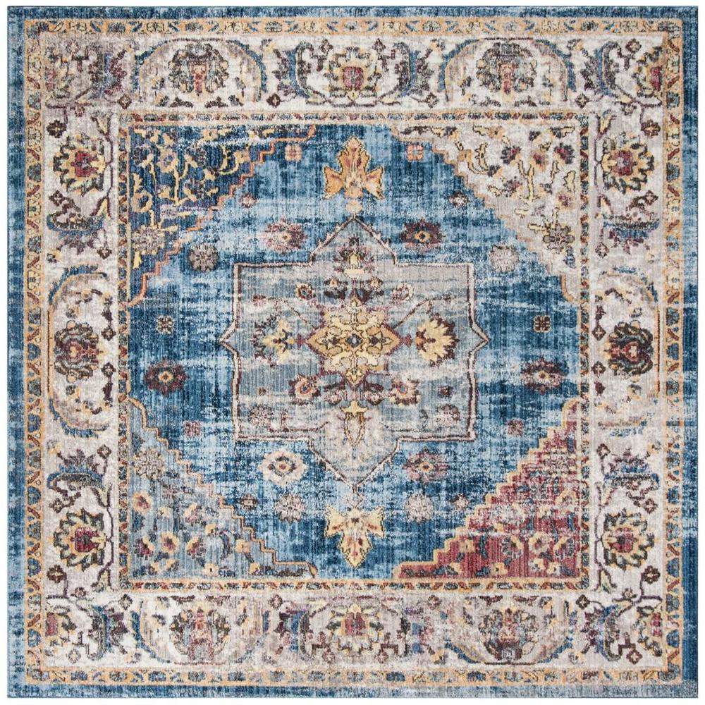 BRISTOL, BLUE / IVORY, 7' X 7' Square, Area Rug, BTL349C-7SQ. Picture 1