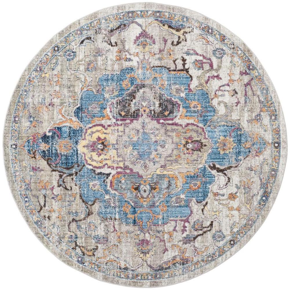 BRISTOL, BLUE / LIGHT GREY, 7' X 7' Round, Area Rug, BTL350D-7R. Picture 1