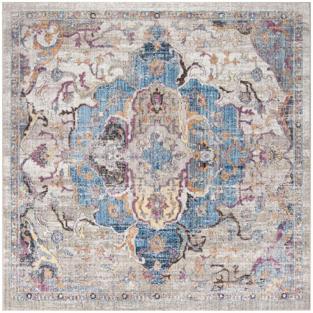 BRISTOL, BLUE / LIGHT GREY, 7' X 7' Square, Area Rug, BTL350D-7SQ. Picture 1