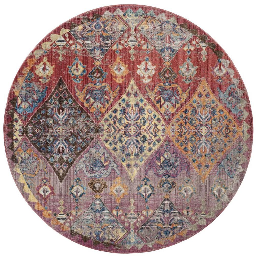 BRISTOL, ROSE / MULTI, 7' X 7' Round, Area Rug. Picture 1