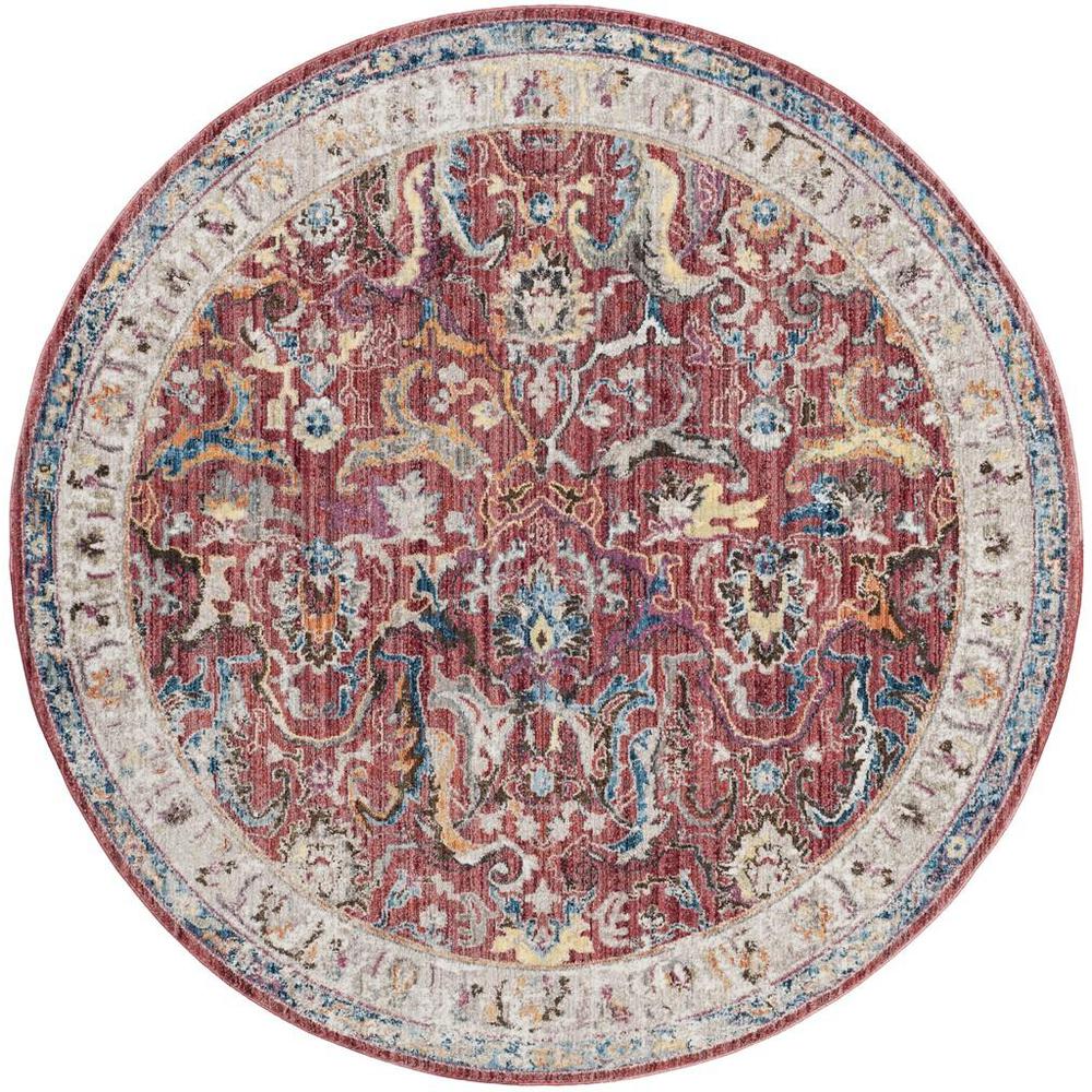 BRISTOL, ROSE / LIGHT GREY, 7' X 7' Round, Area Rug, BTL357R-7R. Picture 1