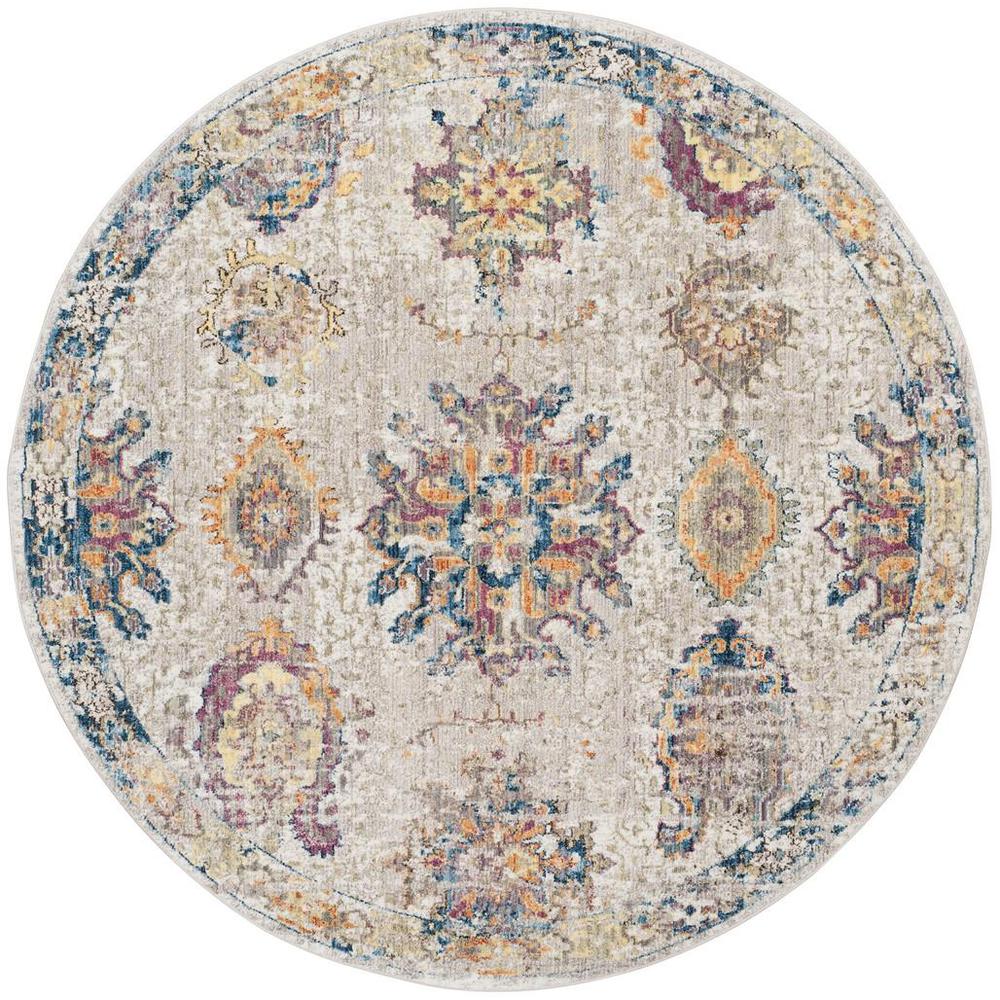 BRISTOL, LIGHT GREY / BLUE, 7' X 7' Round, Area Rug, BTL359A-7R. Picture 1