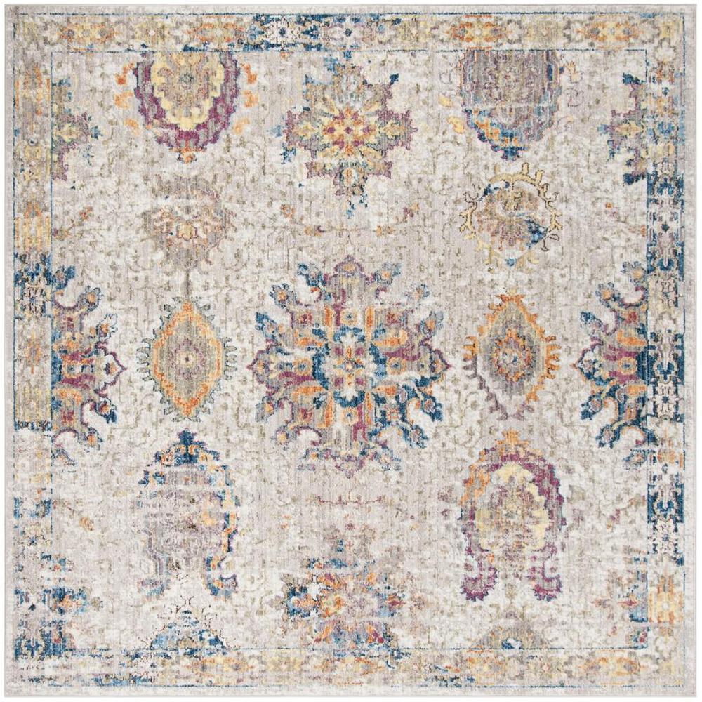 BRISTOL, LIGHT GREY / BLUE, 7' X 7' Square, Area Rug, BTL359A-7SQ. Picture 1