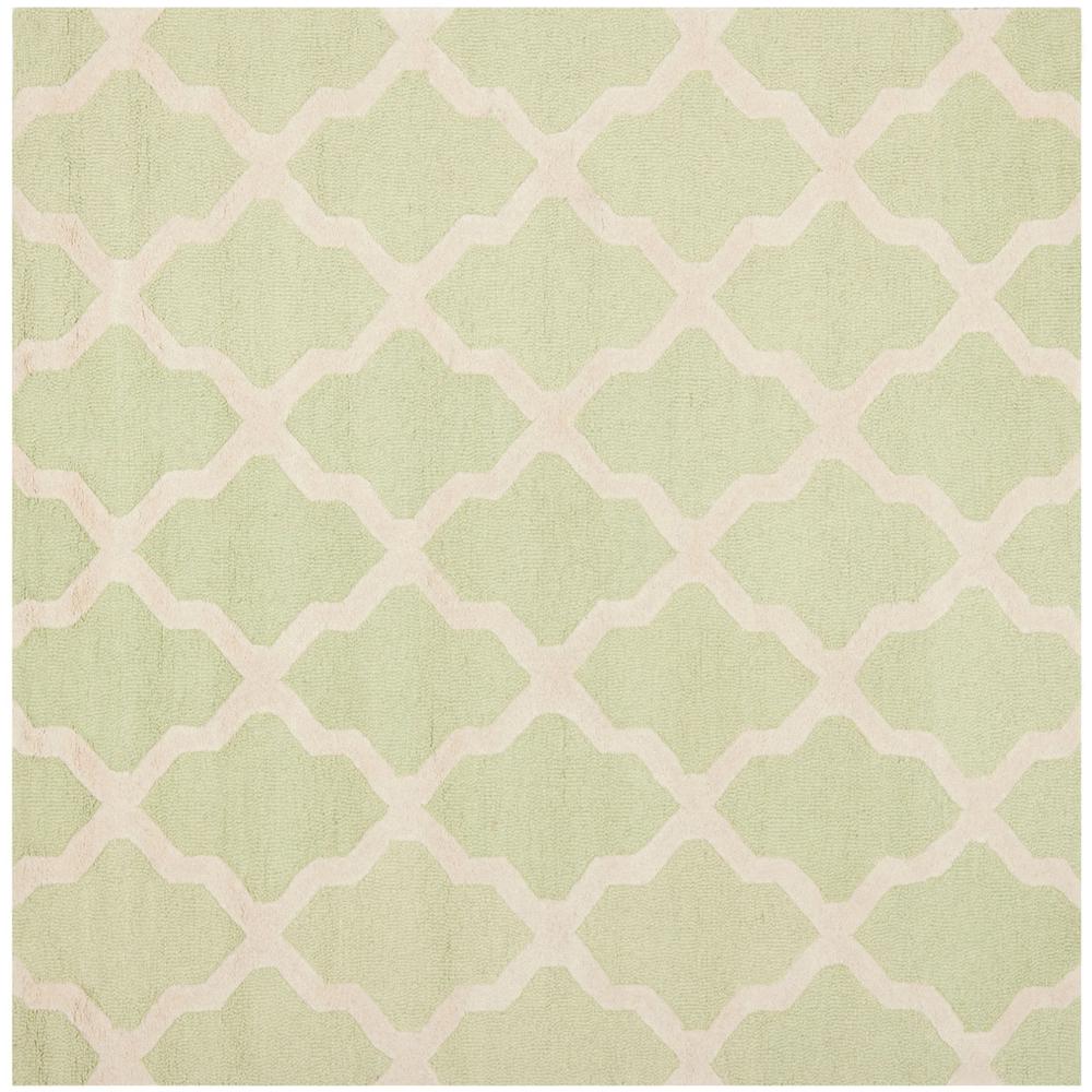 CAMBRIDGE, LIGHT GREEN / IVORY, 6' X 6' Square, Area Rug, CAM121B-6SQ. Picture 1