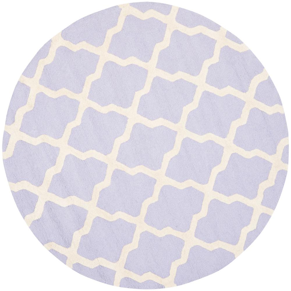 CAMBRIDGE, LAVANDER / IVORY, 6' X 6' Round, Area Rug, CAM121C-6R. Picture 1