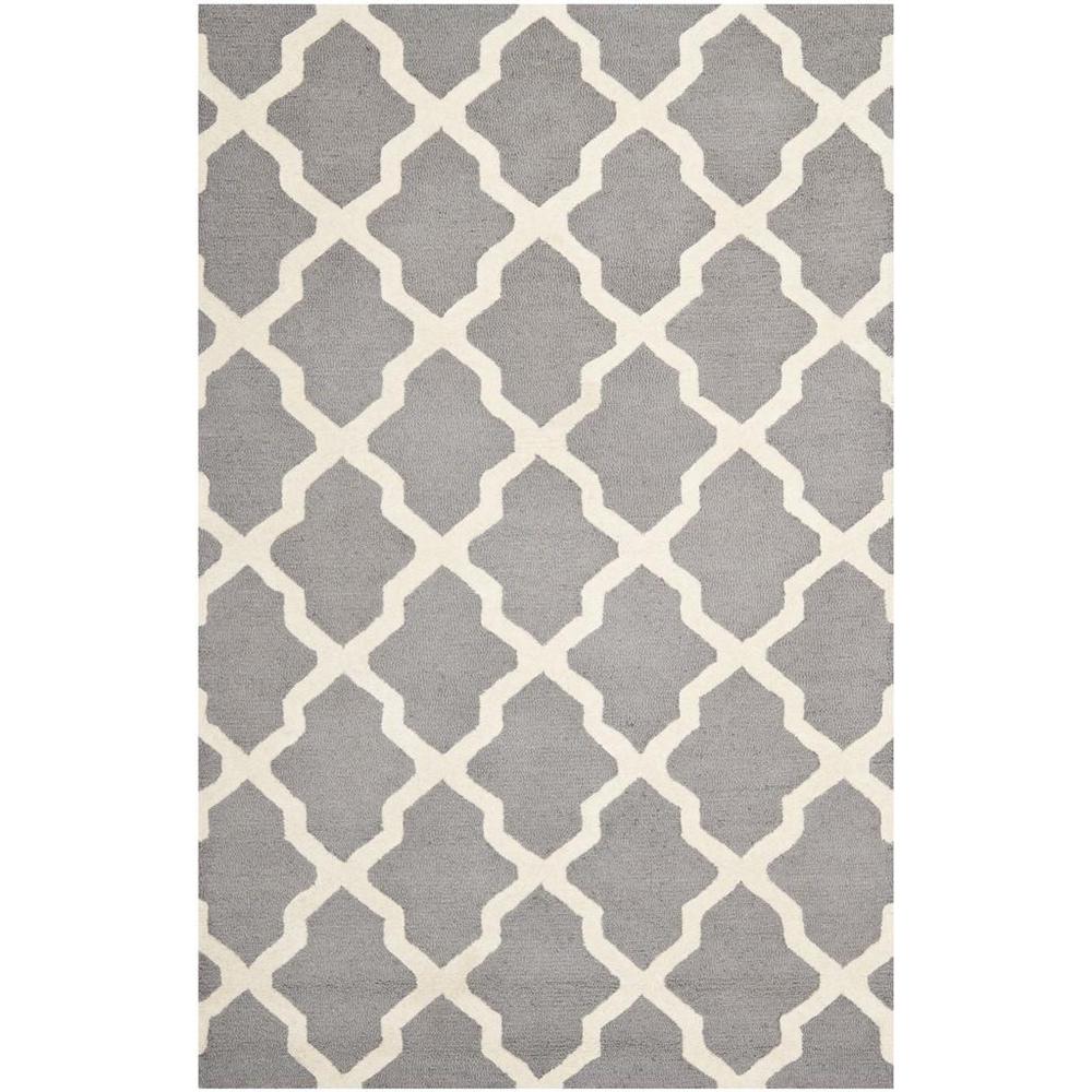 CAMBRIDGE, SILVER / IVORY, 5' X 8', Area Rug, CAM121D-5. Picture 1