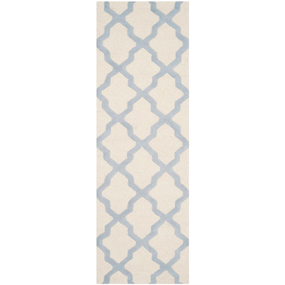 CAMBRIDGE, IVORY / LIGHT BLUE, 2'-6" X 8', Area Rug, CAM121F-28. Picture 1