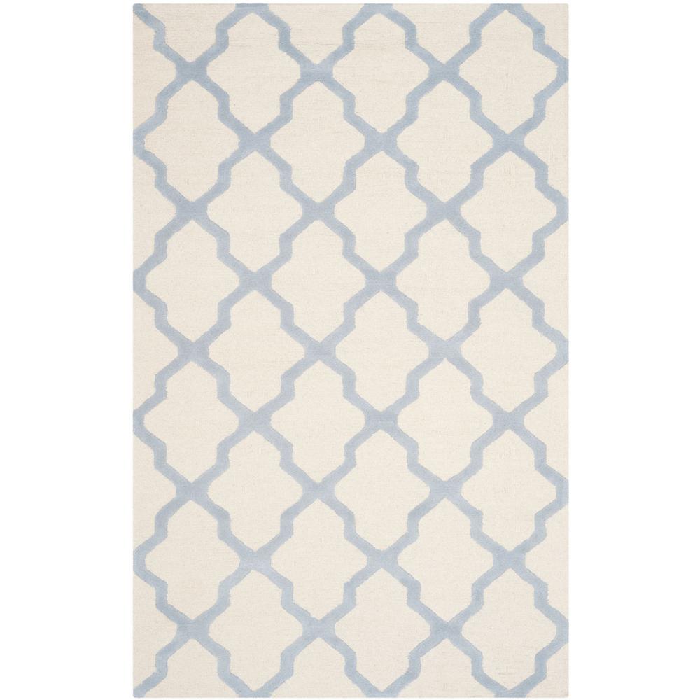 CAMBRIDGE, IVORY / LIGHT BLUE, 5' X 8', Area Rug, CAM121F-5. Picture 1