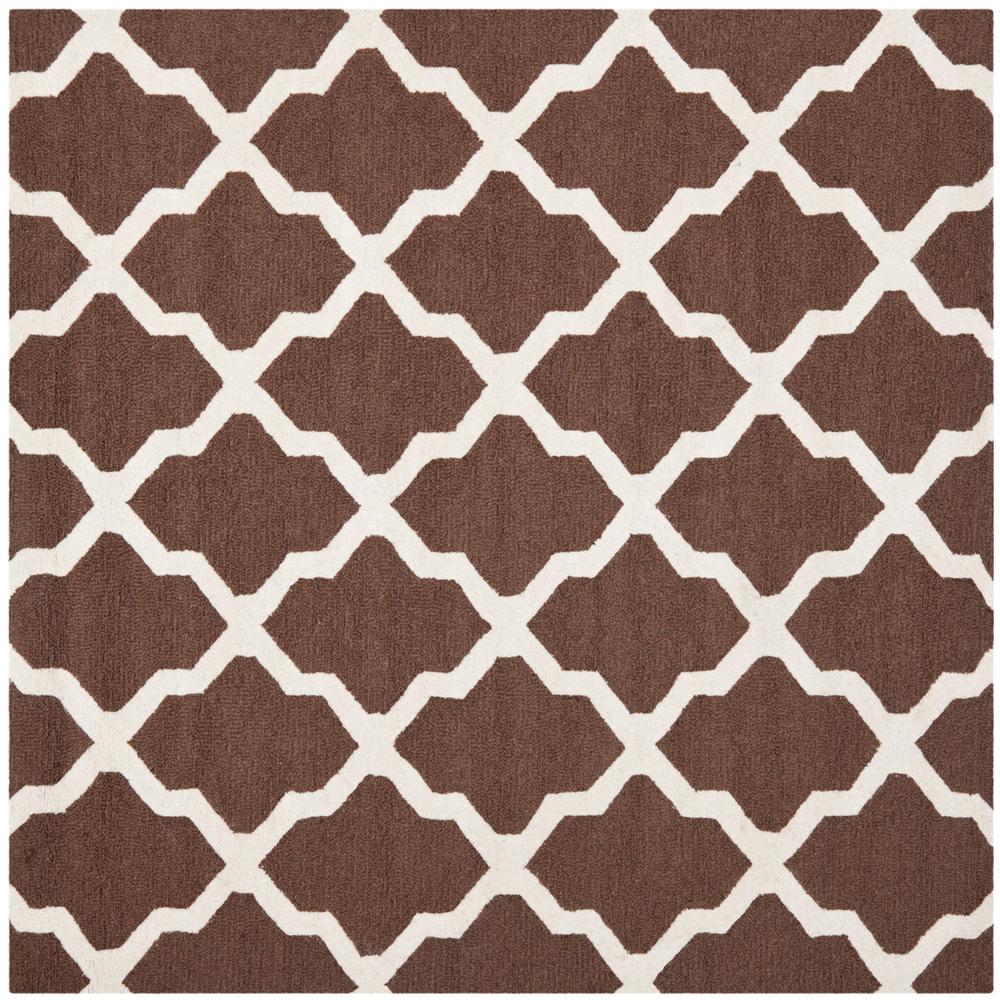 CAMBRIDGE, DARK BROWN / IVORY, 4' X 4' Square, Area Rug. Picture 1