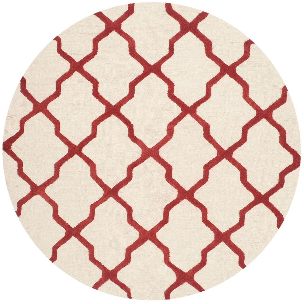 CAMBRIDGE, IVORY / RUST, 6' X 6' Round, Area Rug, CAM121I-6R. Picture 1