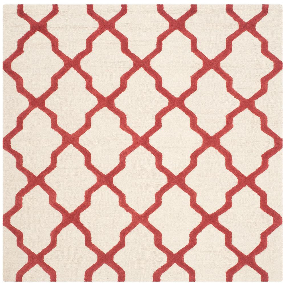 CAMBRIDGE, IVORY / RUST, 6' X 6' Square, Area Rug, CAM121I-6SQ. Picture 1