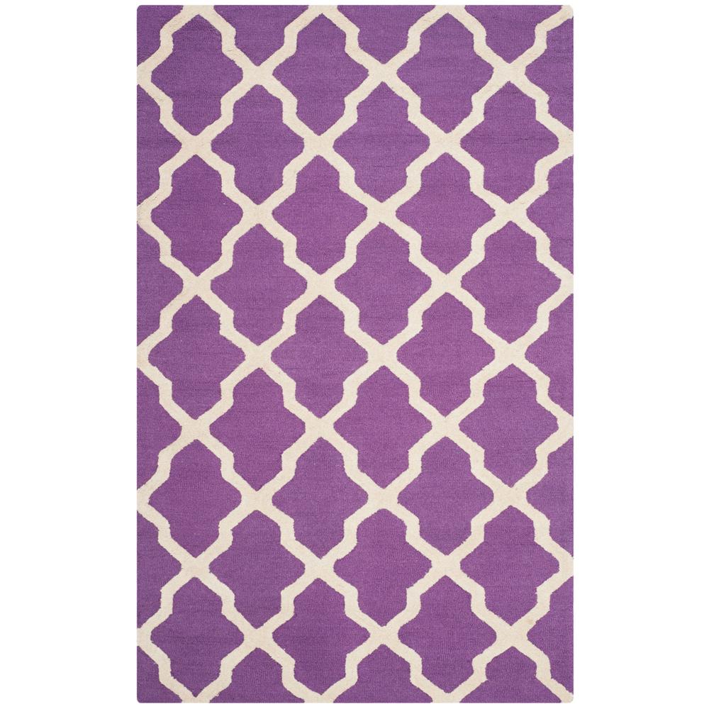 CAMBRIDGE, PURPLE / IVORY, 5' X 8', Area Rug, CAM121K-5. Picture 1